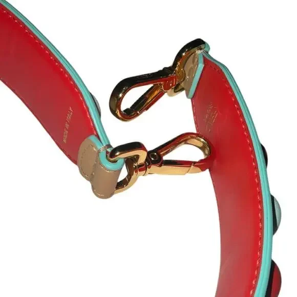 Fendi Multicolor leather bag strap with gold-tone hardware. - Picture 10 of 15